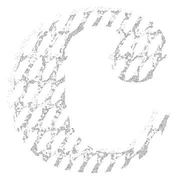 Cracked lines font.Lowercase letter. Stock Illustration