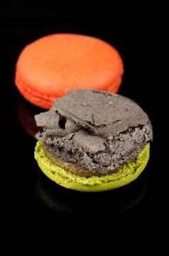 Cracked macaroon close up Foto stock