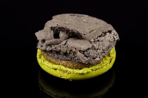 Cracked macaroon close up Stock Photos