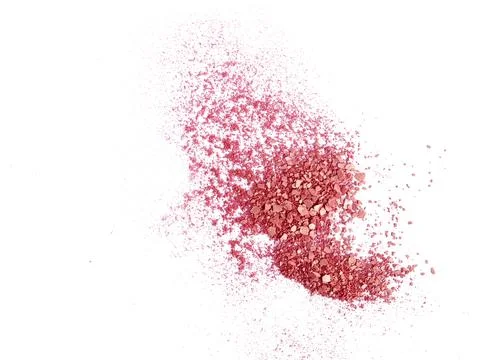 Cracked make-up sample. Isolated on white background. 스톡 사진