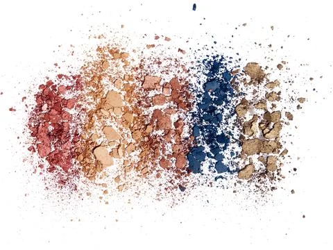 Cracked make-up sample. Isolated on white background. Foto stock