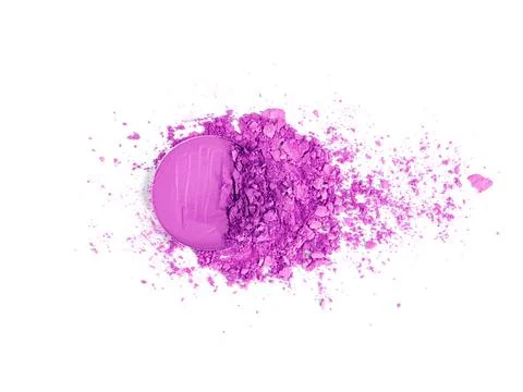 Cracked make-up sample. Isolated on white background. Stock-Fotos