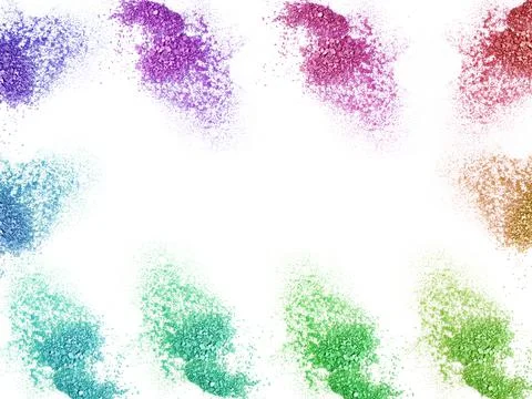 Cracked make-up sample. Isolated on white background. Foto stock