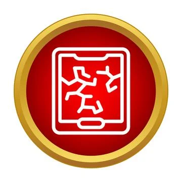 Cracked mobile device screen breaking repair service icon Stock Illustration