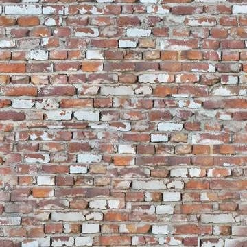 Cracked old red brick wall.Texture or background Stock Photos