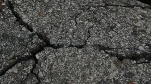 Cracked old soviet asphalt close up Vídeos de archivo 142844647