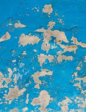 Cracked paint pattern on on wall texture, blue scratch background Stock Photos