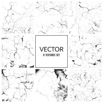 Cracked paint vector texture. Grunge background Stock Illustration