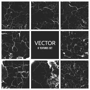 Cracked paint vector texture. Grunge background Stock Illustration