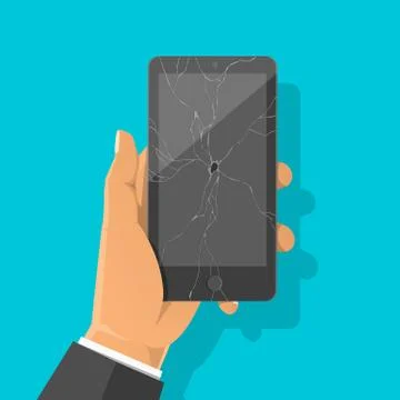 Cracked phone Illustrazione stock