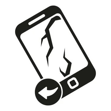 Cracked phone return icon simple vector. Parcel service Stock Illustration