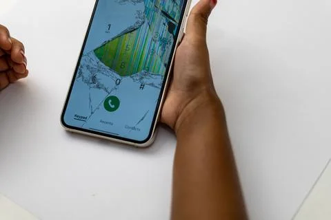 Cracked Phone Screen Stock Photos