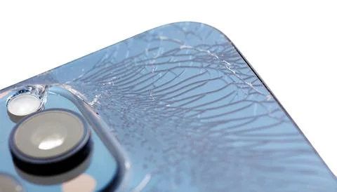 A cracked phone screen Stock Photos