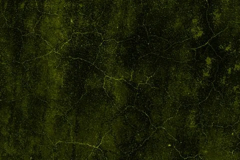 Cracked plaster wall background with dark yellow grunge texture Stock Photos