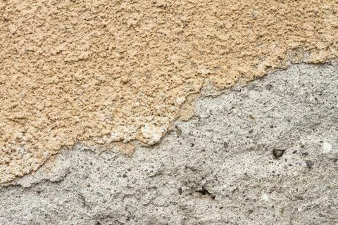 Cracked plaster on wall, effects of dampness from water Stock Photos