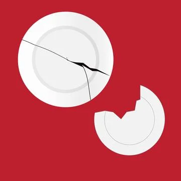 Cracked plate Stock Illustration
