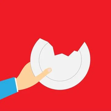 Cracked plate Stock Illustration