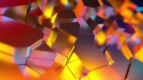 Cracked polygons surface abstract background. Geometrically broken 3d rend... 写真素材