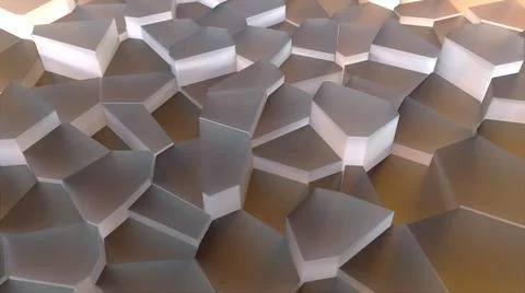 Cracked polygons surface abstract background. Geometrically broken 3d rend... Stockfoto's