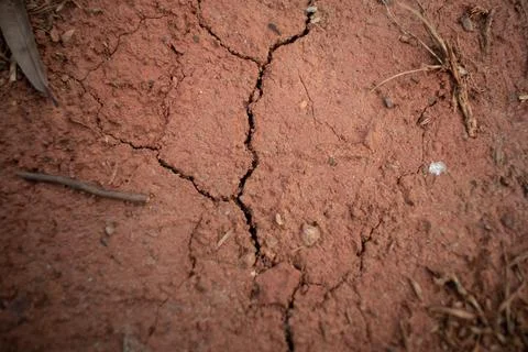 Cracked Red Clay Stock Photos