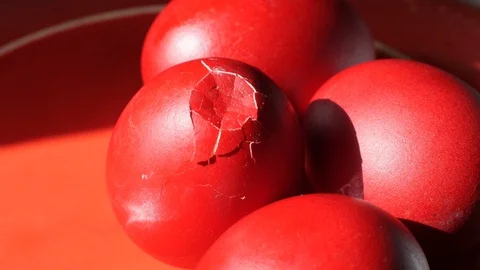 Cracked Red Easter Egg Christian Stock Footage 88474651