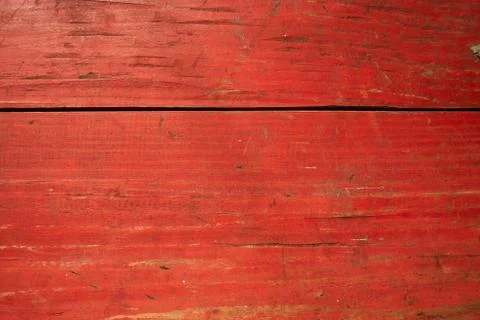 Cracked red painted planks Stock Photos