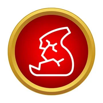 Cracked rock icon representing fragility and damage Illustrazione stock