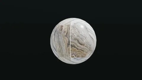 Cracked Rocky Planet Stylized Render Stock Footage 319883926