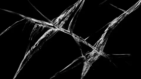 Cracked screen glass effect on black background Video stock 336082471