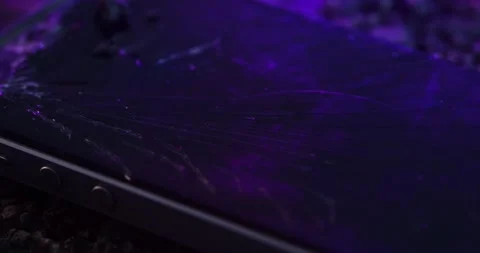 Cracked Screen Receiving a Call. Stock Footage 265249654