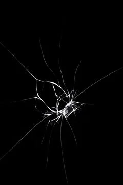 Cracked screen texture, black broken phone, background image Stock Photos
