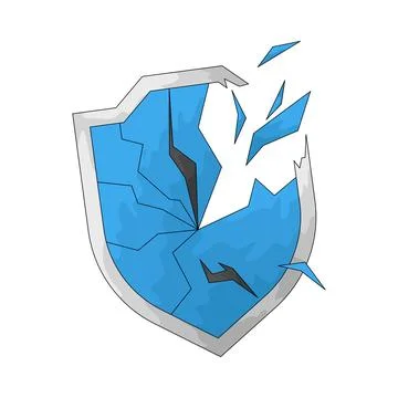 Cracked shield illustration Illustrazione stock