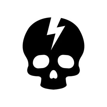 Cracked skull icon in flat style. Illustrazione stock