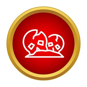 Cracked skulls icon representing ancient burial remains 스톡 일러스트