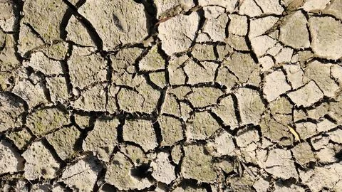 Cracked soil pattern due to severe drought Stock Photos