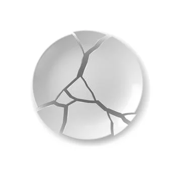 Cracked Sphere with Abstract Pattern Stock Illustration