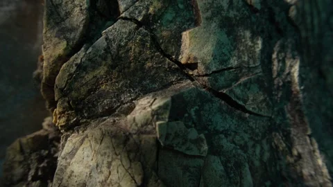 Cracked Stone Surface in Natural Light Stock Footage 289083054