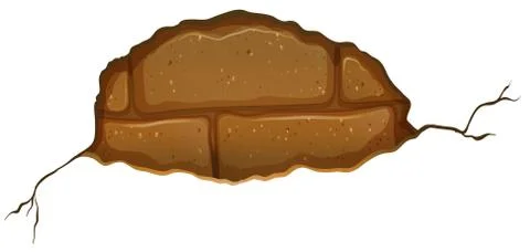 A cracked stonewall Stock Illustration