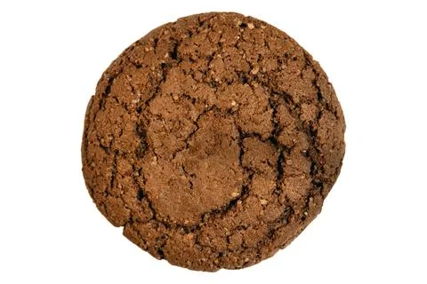Cracked surface chocolate cookie texture macro detail isolated background Stock Photos