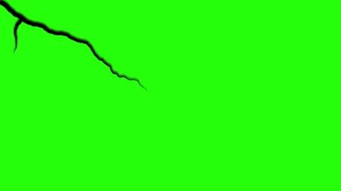Cracked surface, cracking effect surface on green screen. Deep black crack Video stock 242201241