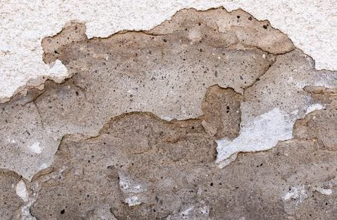 Cracked, surface, deep peeling plaster, background Stock-Fotos