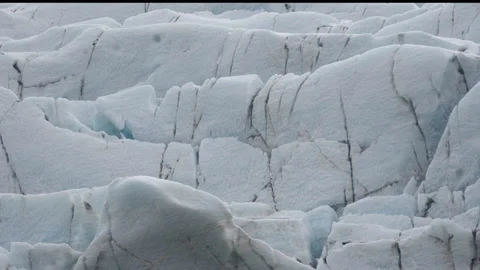 Cracked surface of glacier in winter Stock Footage 198682506