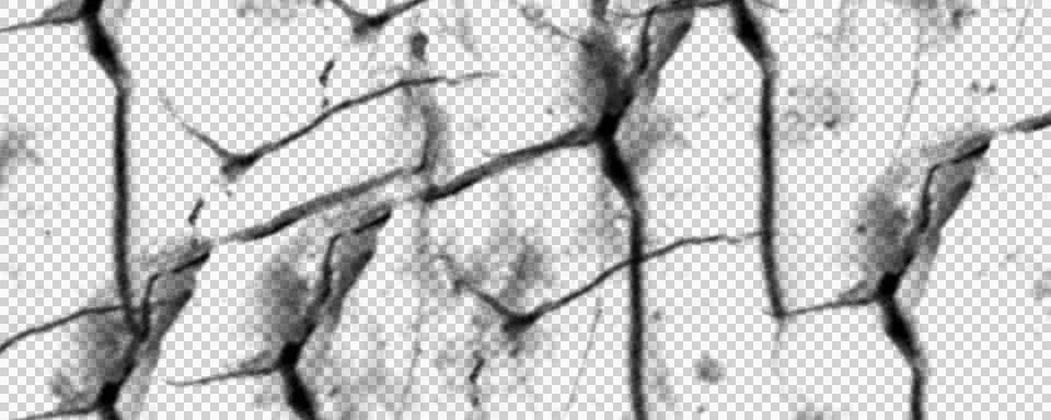 Cracked Surface Texture with Dark Lines and Spots on White Background PNG Stock Illustration