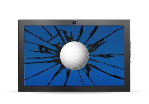 Cracked tablet golf Stock Illustration