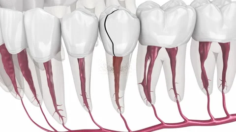 Cracked tooth, splitted. Medically accurate 3D animation Stock Footage 231553222