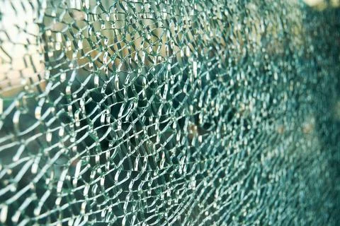 Cracked triplex glass window background Stock Photos