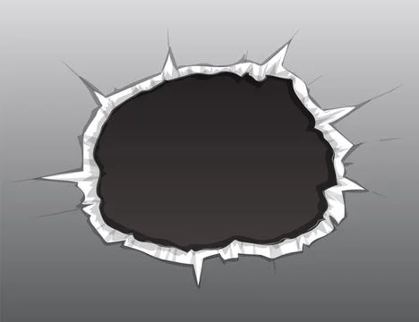 Cracked Wall with Jagged Edges Stock Illustration