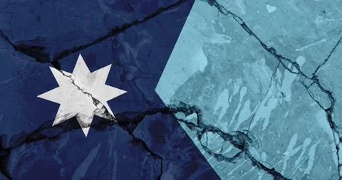 A cracked wall with The minnesota state flag of the United States of America Video stock 337429803