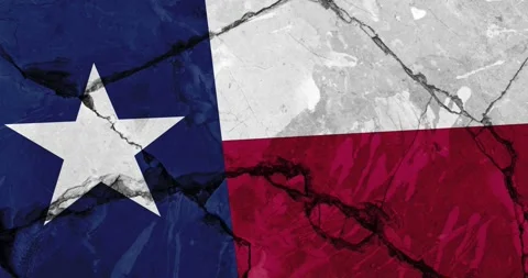 A cracked wall with The texas state flag of the United States of America Vidéo 337432295