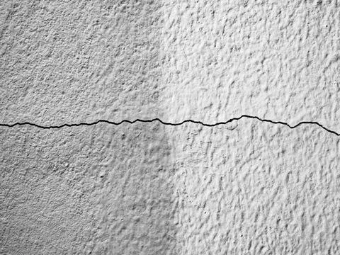 Cracked wall texture break ground plaster white grey background abstract 스톡 사진